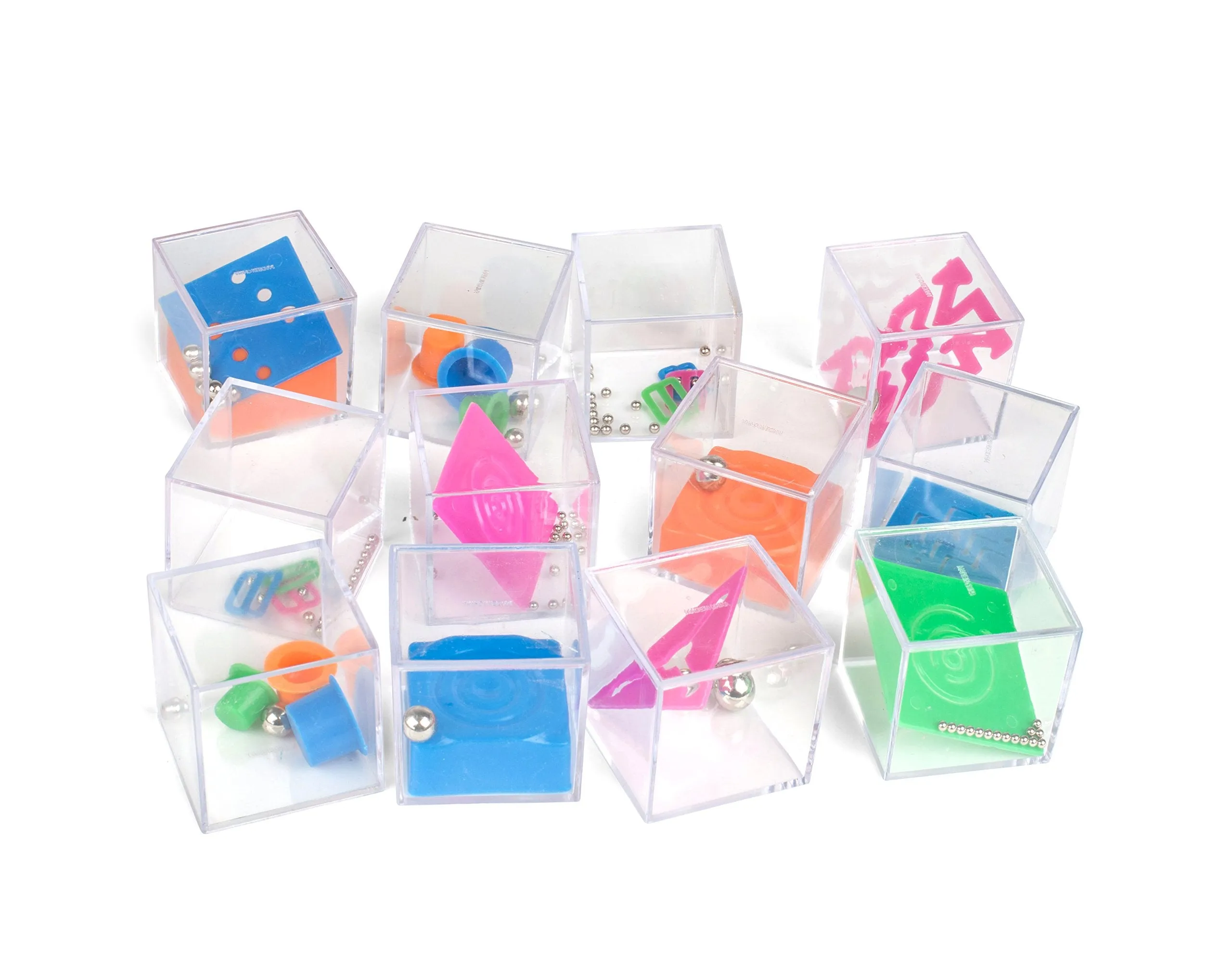 1 Dozen Assorted 1.5" Mind Teaser Puzzle Cubes - Office Toy Cubes - Party Favors - Goody