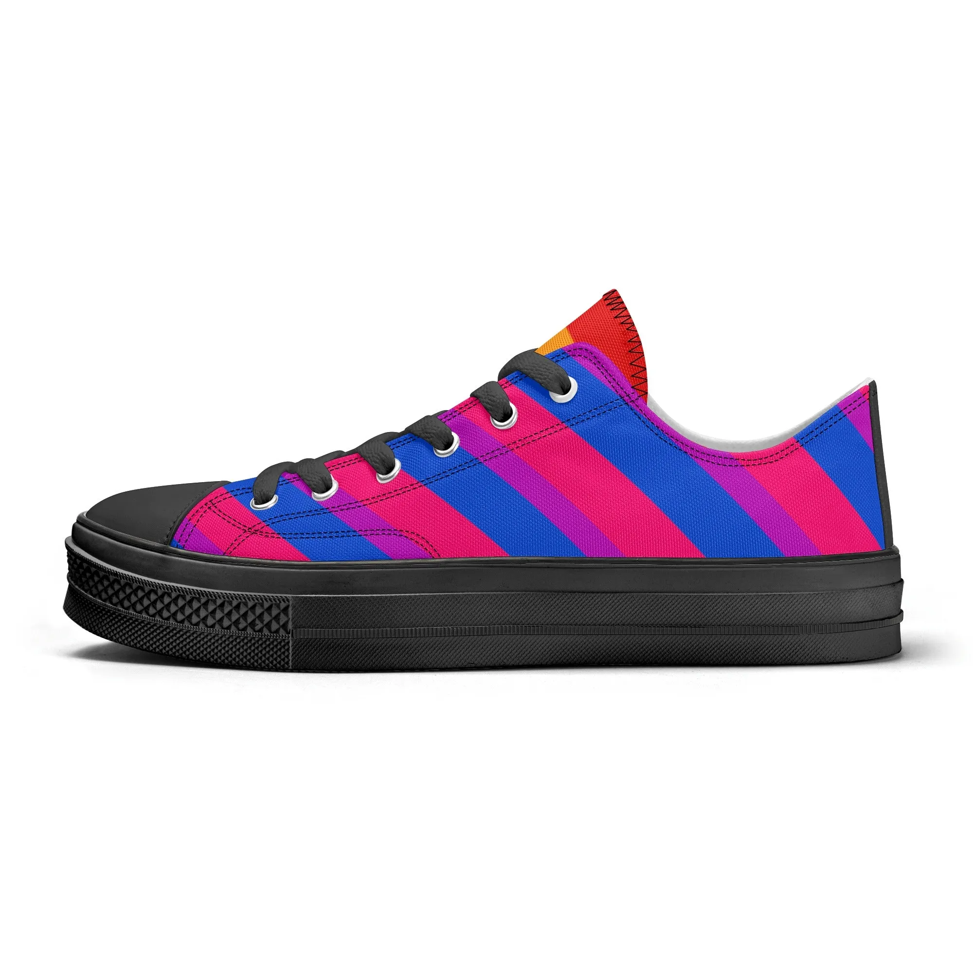 Bisexual Pride Collection - Mens Classic Low Top Canvas Shoes for the LGBTQIA  community