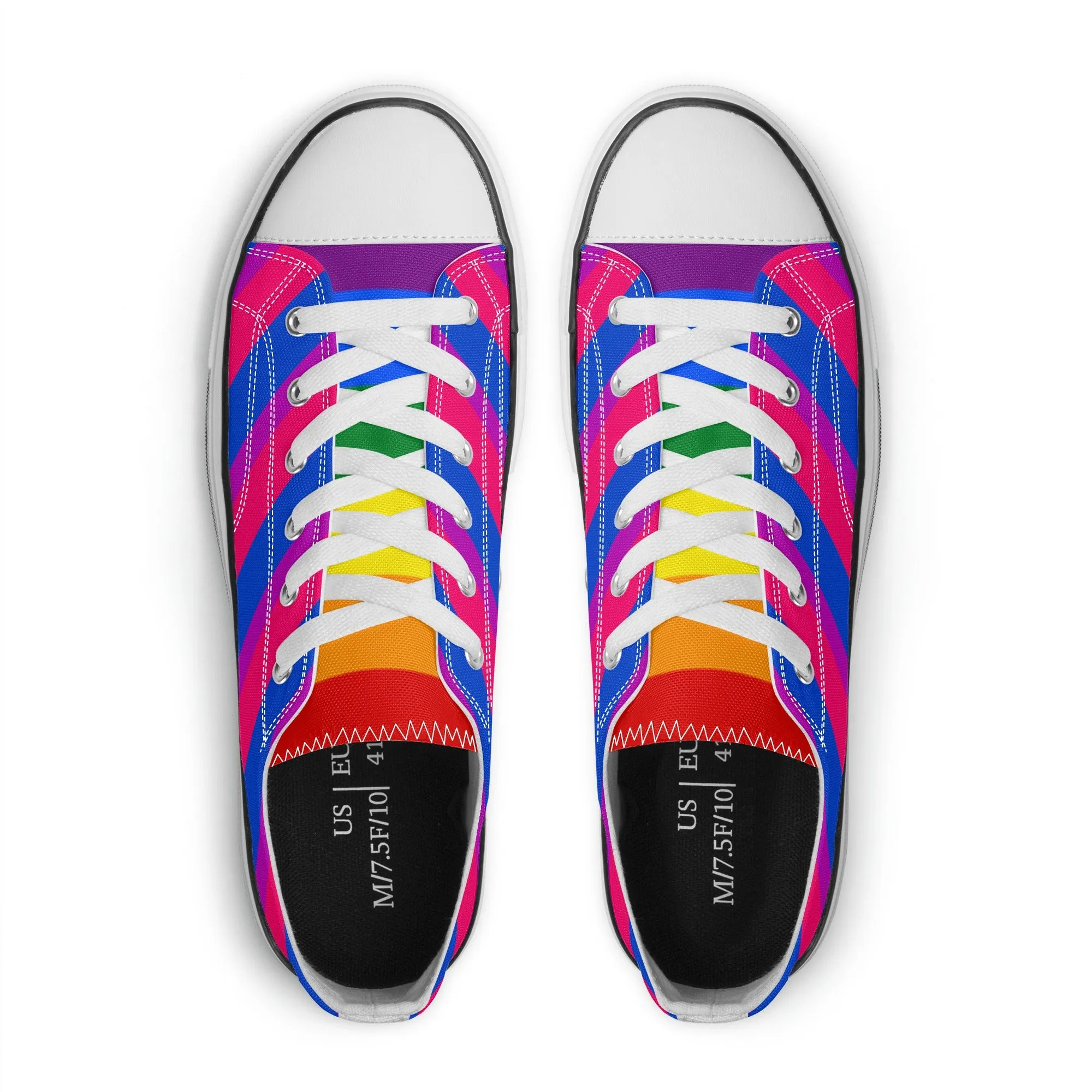 Bisexual Pride Collection - Mens Classic Low Top Canvas Shoes for the LGBTQIA  community