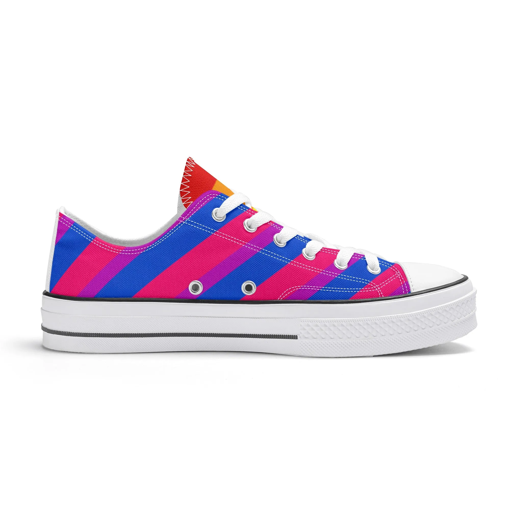 Bisexual Pride Collection - Mens Classic Low Top Canvas Shoes for the LGBTQIA  community