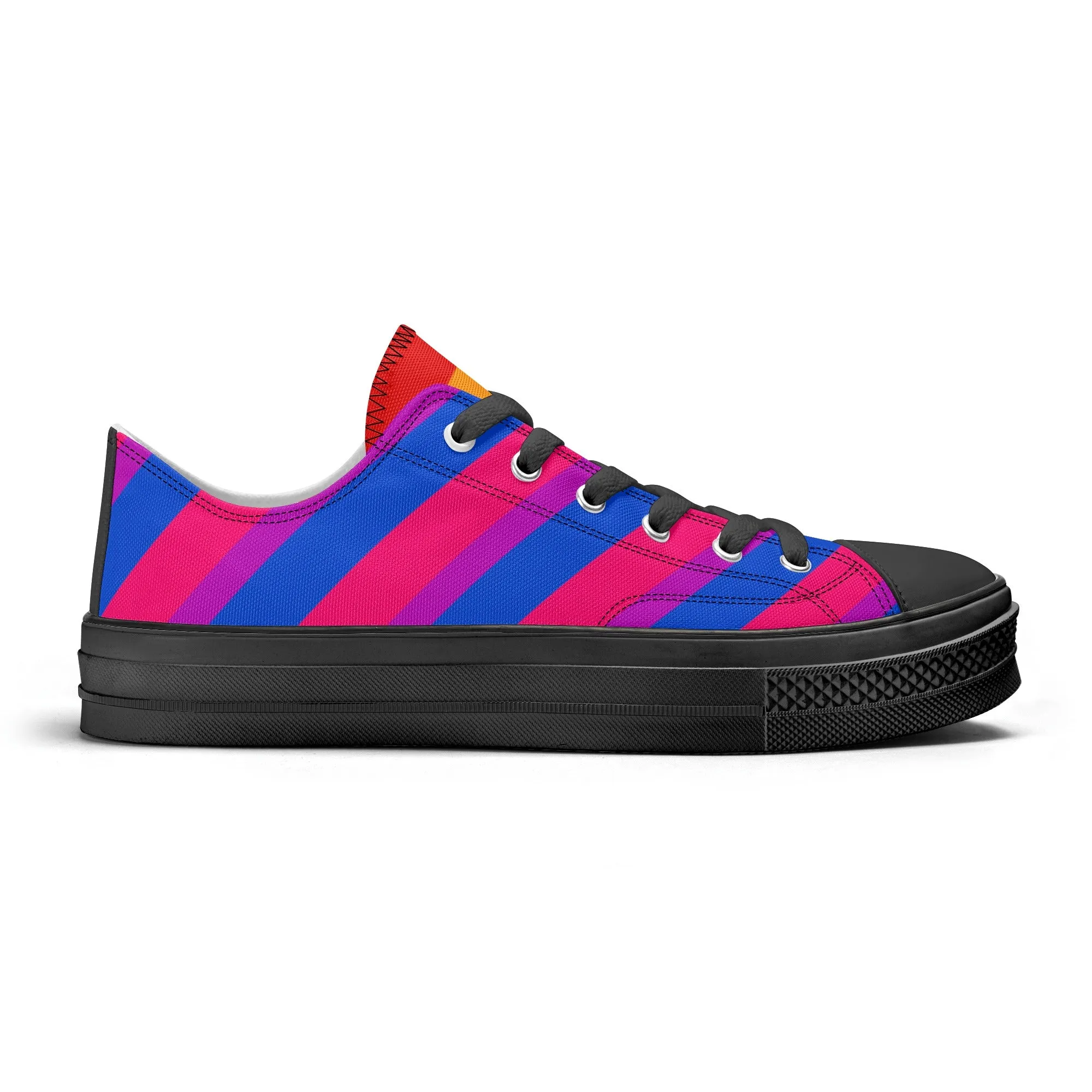 Bisexual Pride Collection - Mens Classic Low Top Canvas Shoes for the LGBTQIA  community