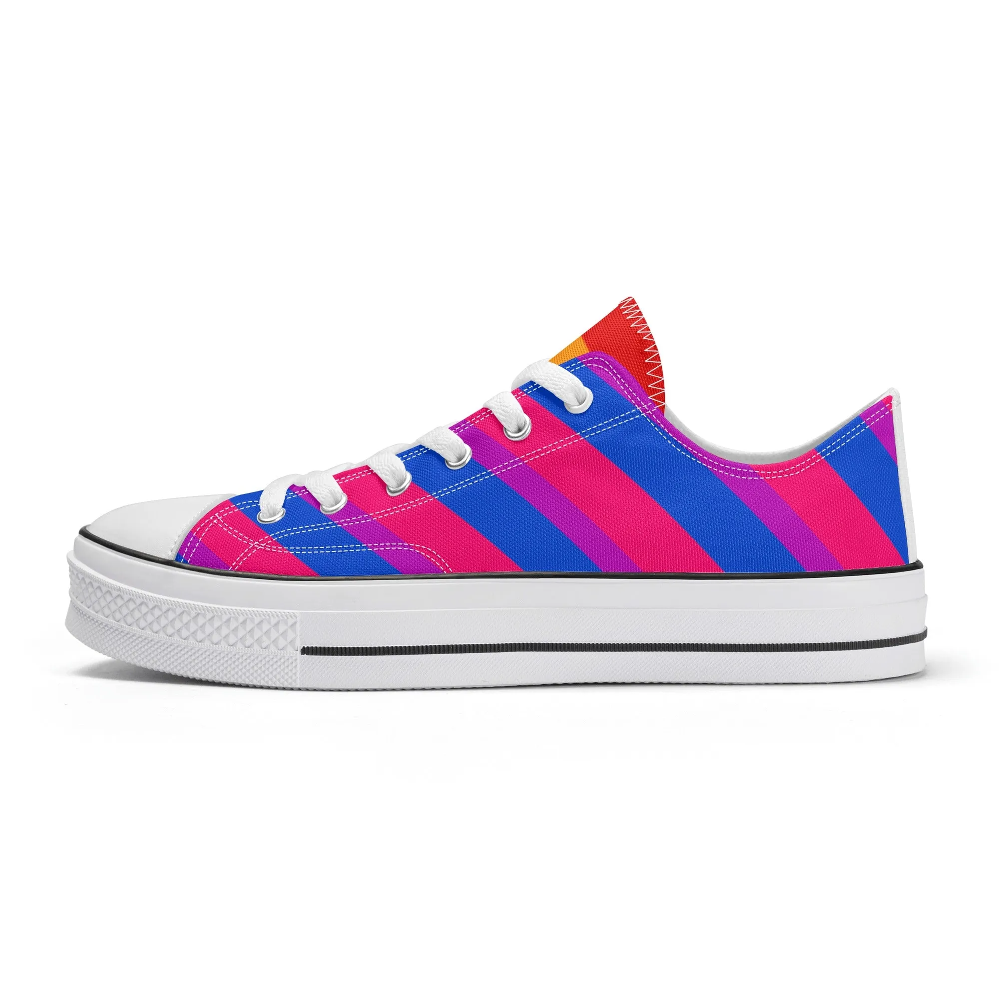 Bisexual Pride Collection - Mens Classic Low Top Canvas Shoes for the LGBTQIA  community