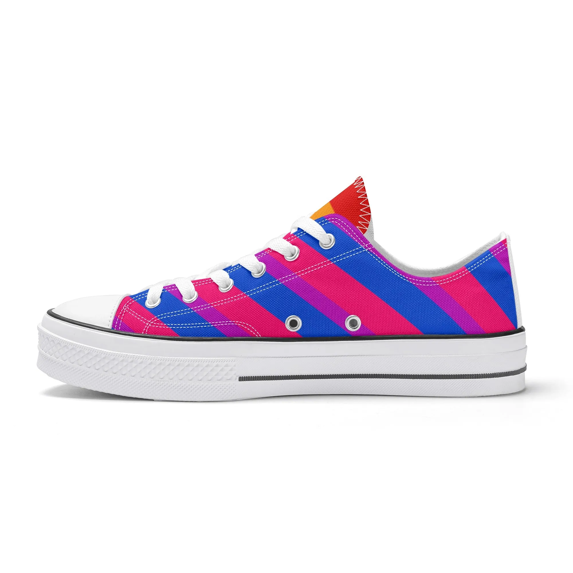 Bisexual Pride Collection - Mens Classic Low Top Canvas Shoes for the LGBTQIA  community