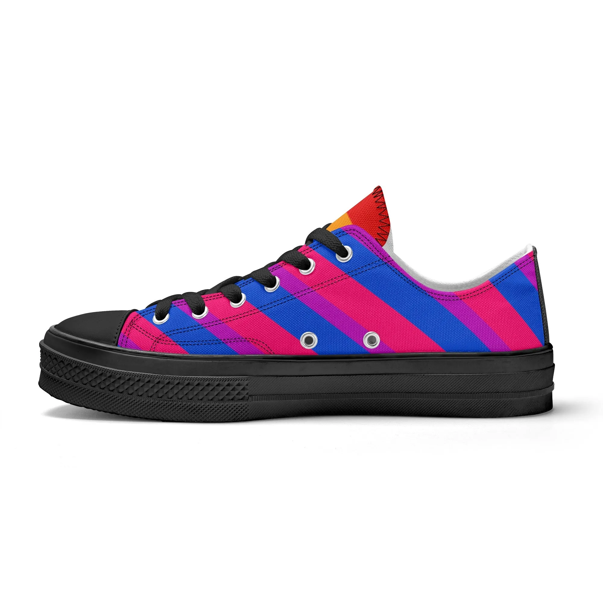 Bisexual Pride Collection - Mens Classic Low Top Canvas Shoes for the LGBTQIA  community