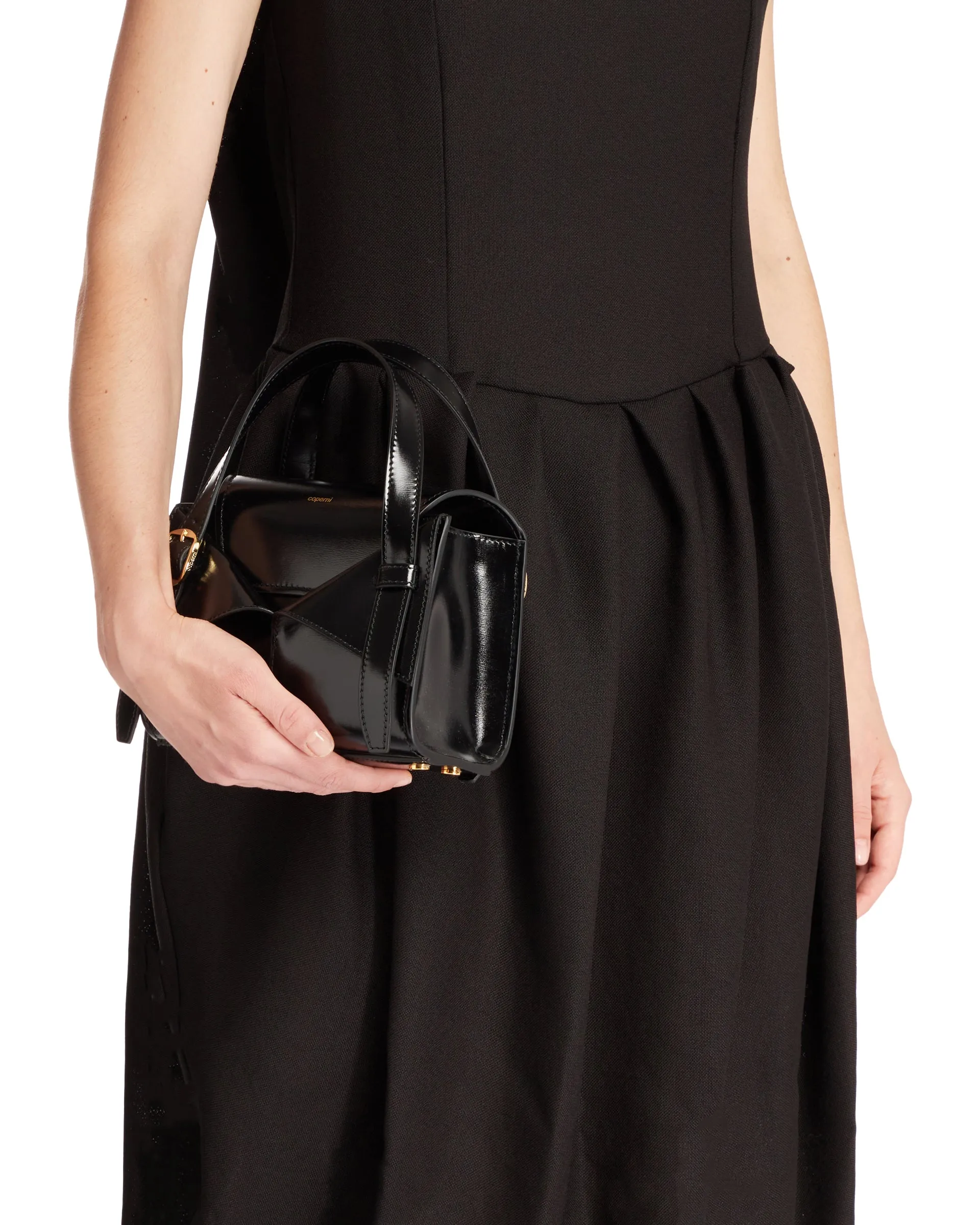 Black Mini Belt Cabas Handbag