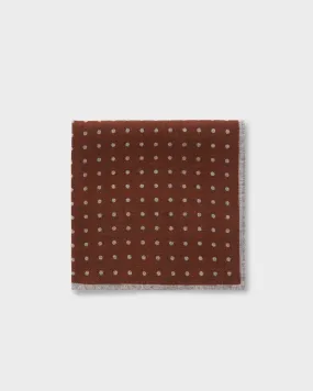 Burn Orange Brown Polkadot Wool Pocket Square