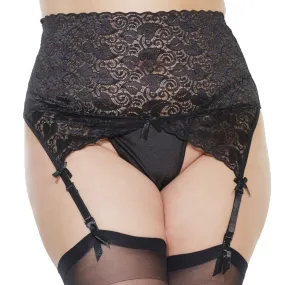 Coquette High-Waisted Lace Garter Belt - Curvy