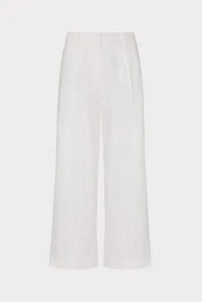 Cropped Solid Linen Pants