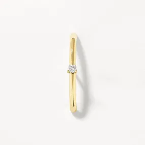 Diamond Suspender Bar Single Earring in 10k Gold