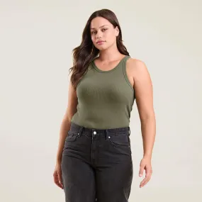 Essential Rib Tank Top | Olive