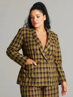 Faven Plaid Double Breasted Blazer