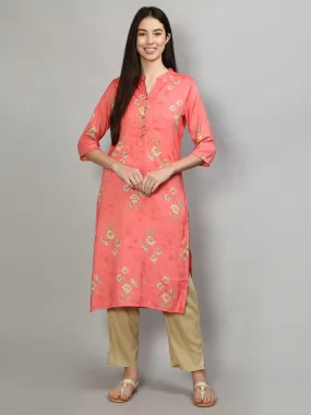 Glorious Pink Floral Printed Kurta