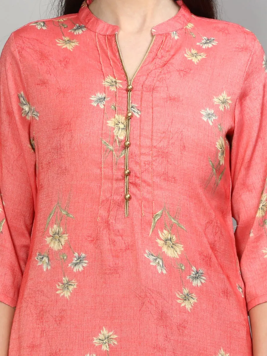 Glorious Pink Floral Printed Kurta