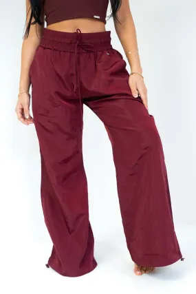 Lightweight Parachute Pants Maroon