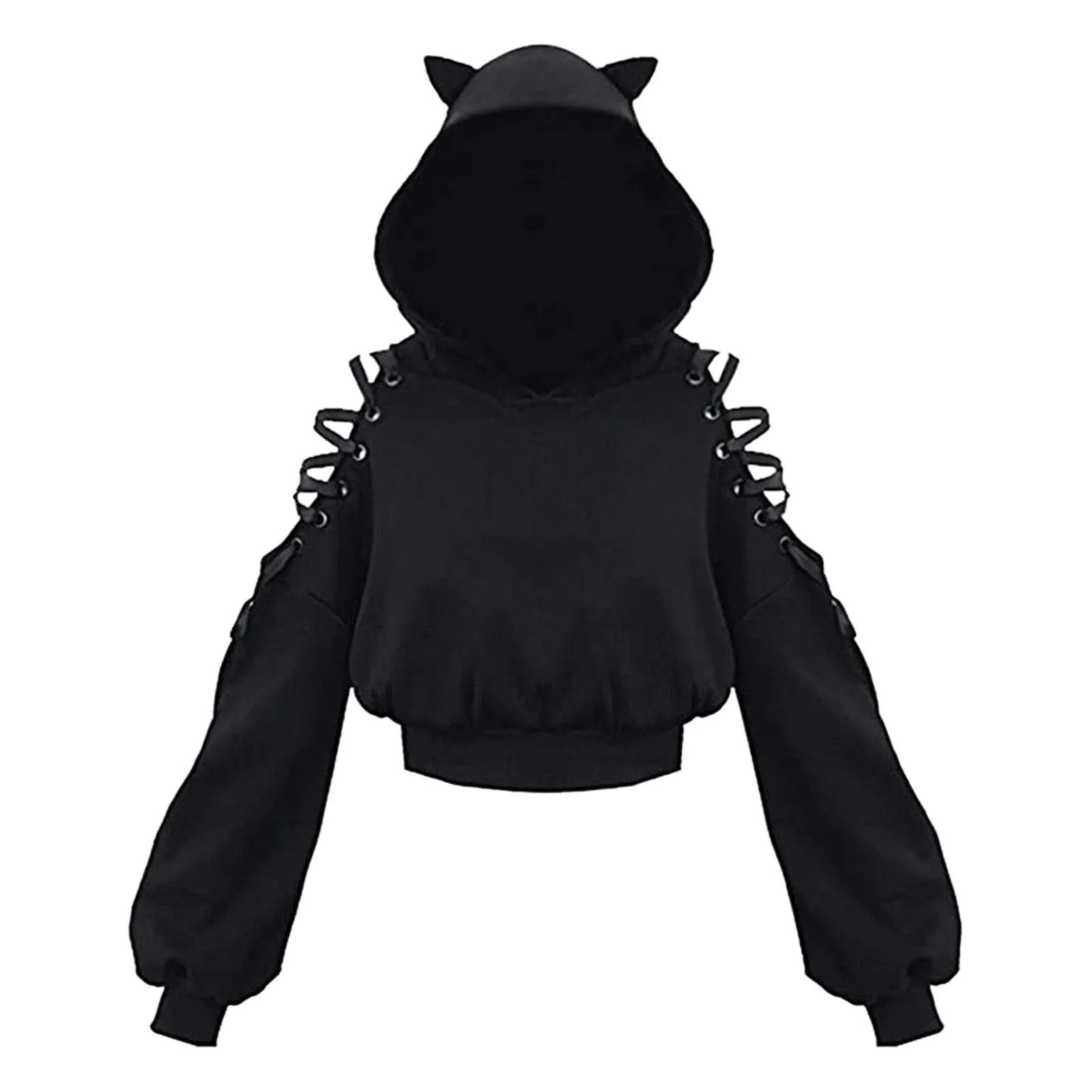 Long Sleeve Hoodie Cat Ears Gothic