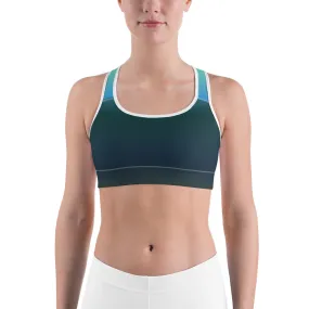 Olive Blue Gradient Sports Bra for women, Workout Bra, Athletic Bras