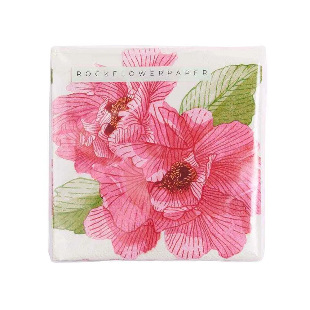 Pink Peony Paper Cocktail Napkins (Pack of 20)